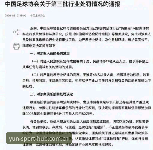 足协重拳整治乱象：云开体育平台用户深度解读第三批禁足名单完整指南